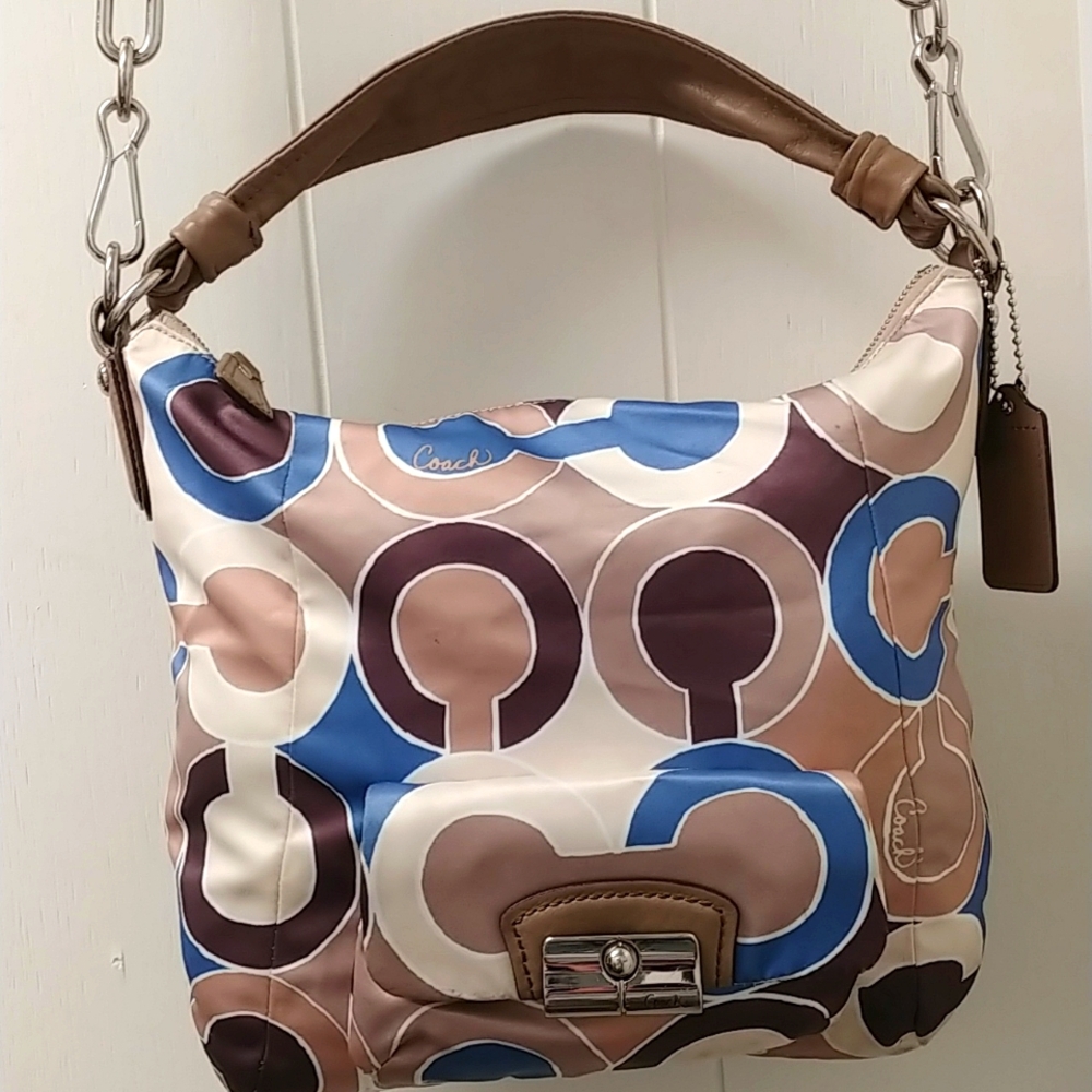 Coach Jacquard Leather Shoulder Bag